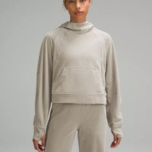 Lululemon Scuba Oversized HoodieVelvet Cord in Riverstone